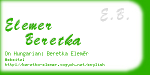 elemer beretka business card